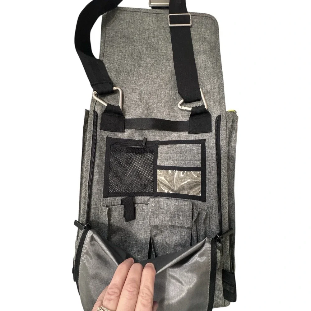 Ikea Family Upptack Expandable Gray Backpack Laptop Messenger Bag Pockets 3 Pcs